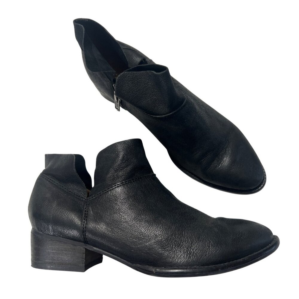 Seychelles Snare Black Leather Ankle Booties Size 7.5